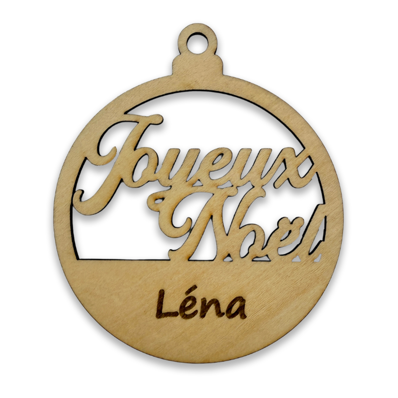 Boules personnalisables avec gravure - Joyeux Noël (3 langues)