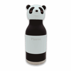 Gourde Mai le panda en inox recyclé avec tête en silicone amovible