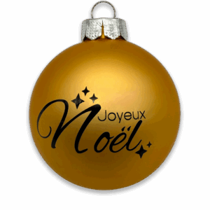 Boules en verre Joyeux Noël (3 langues)