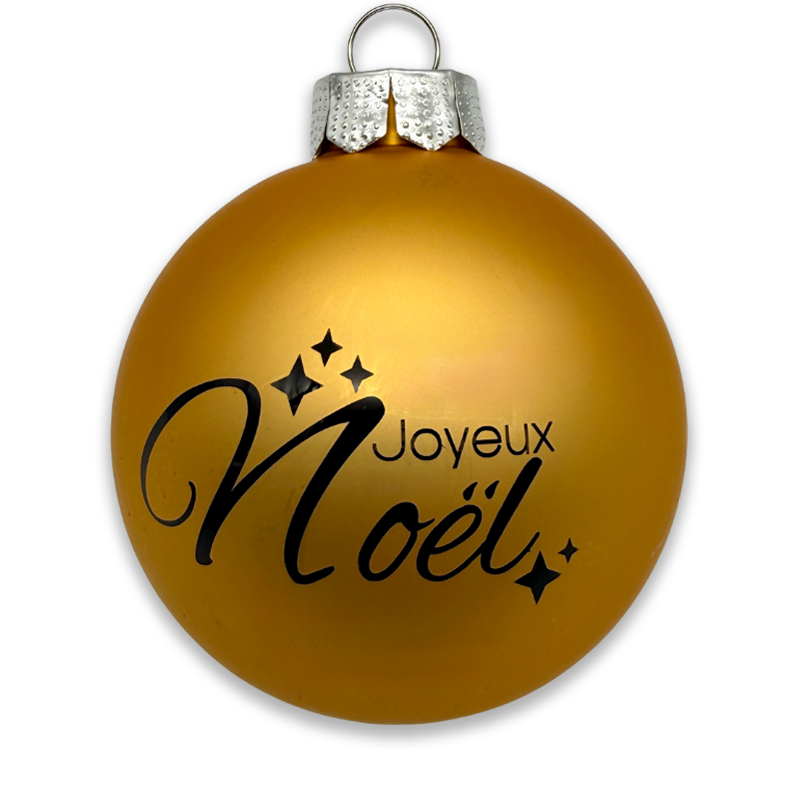 Boules en verre Joyeux Noël (3 langues)