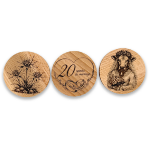 Sous-verre en bois avec image