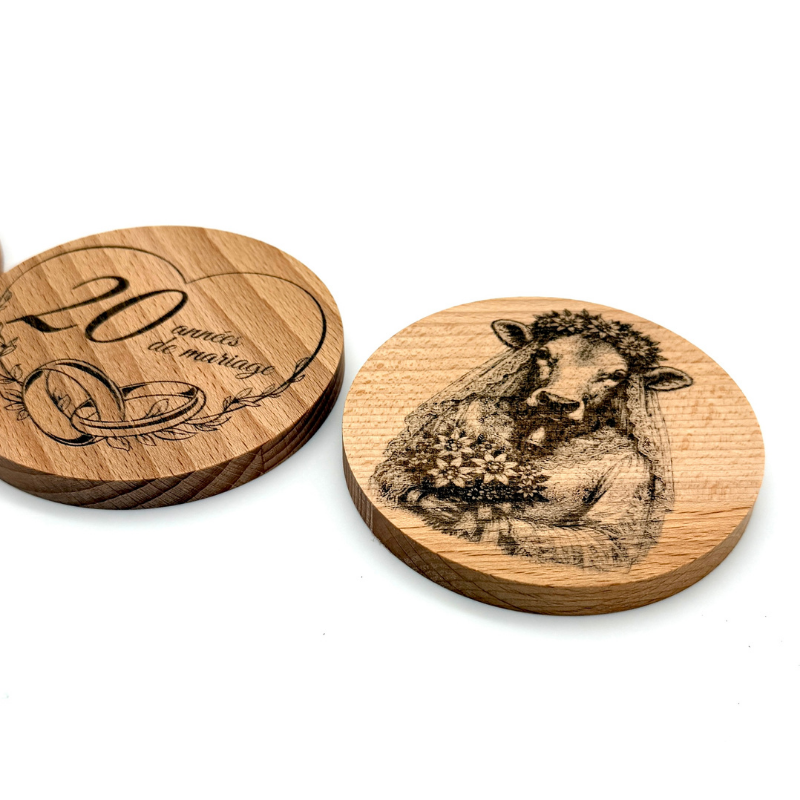 Sous-verre en bois avec image – Image 2