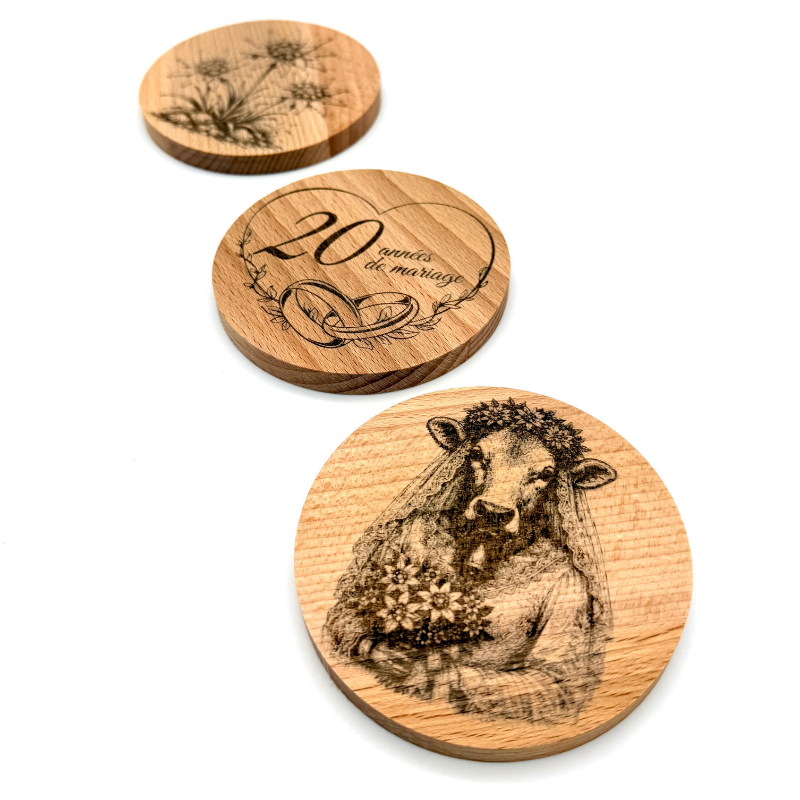Sous-verre en bois avec image – Image 3